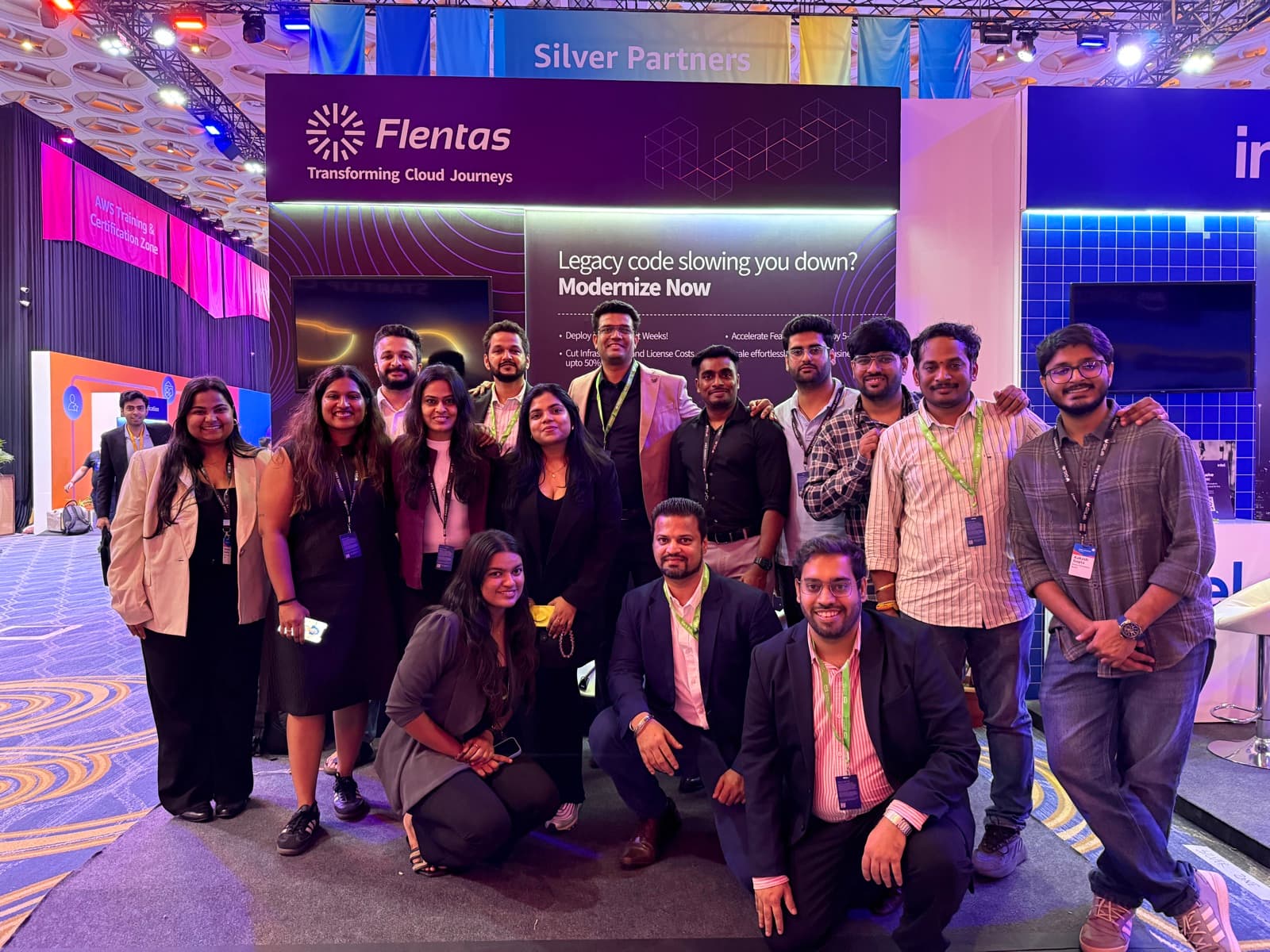 The Flentas team at the company stand at an industry event
